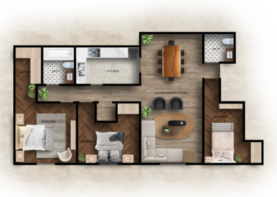 Three Bedroom Apartments